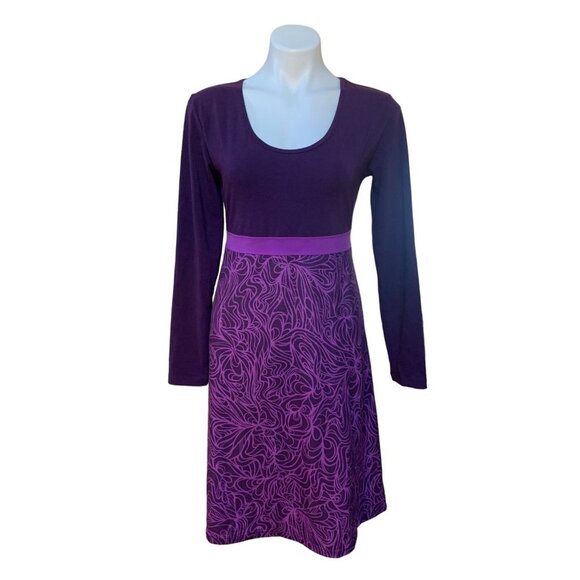 Prana Moxie Dress in Purple Lagoon Long Sleeve Women's Small - Picture 1 of 9